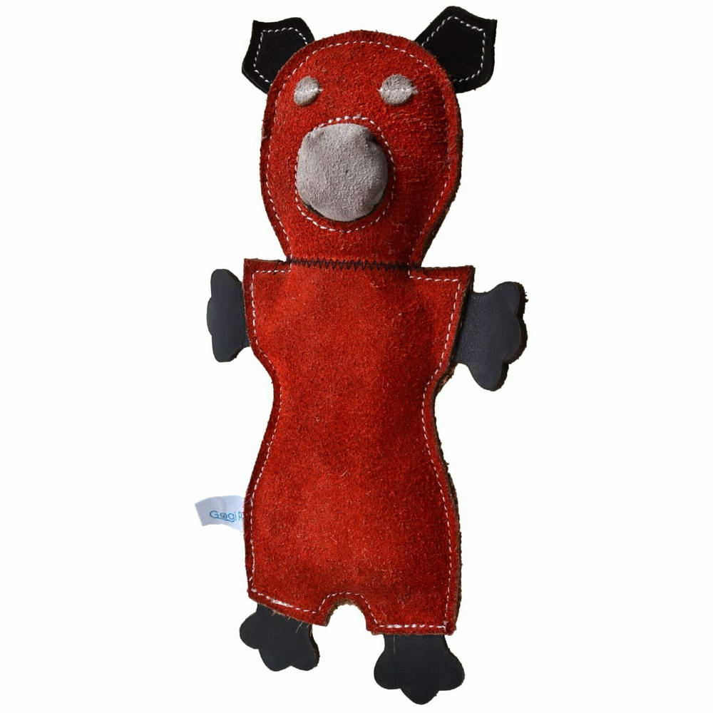 Hundespielzeug aus Leder GogiPet ® Naturetoy Hundespielzeug rotes Opossum