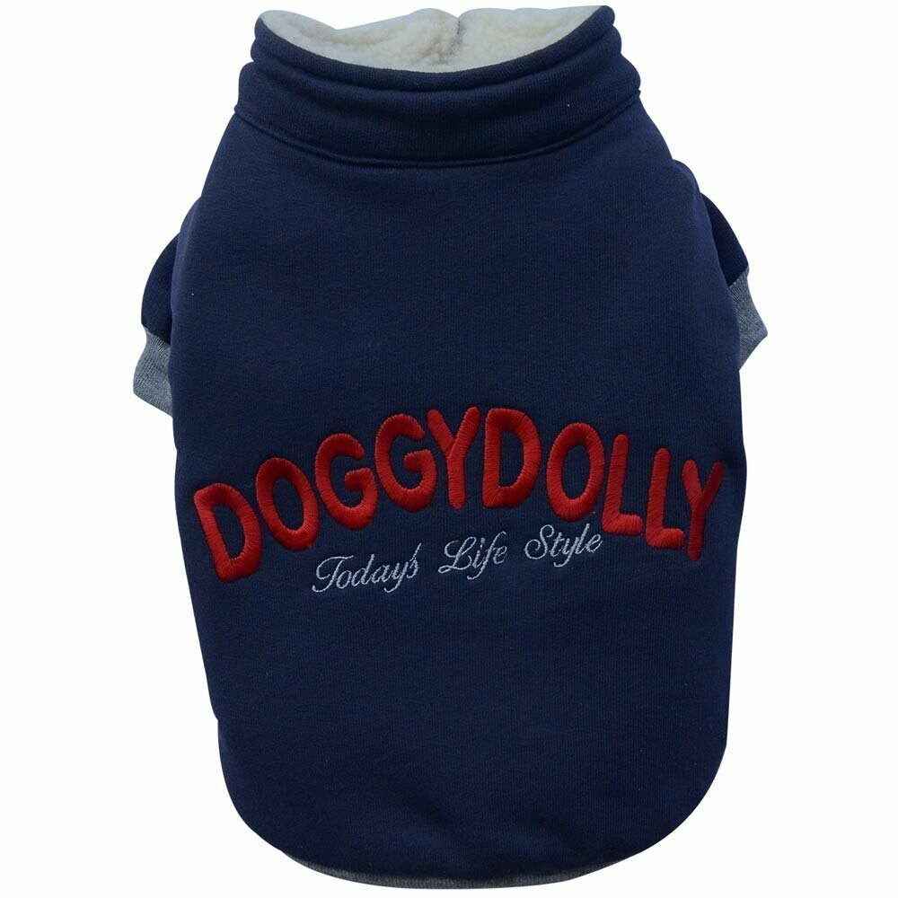 Warme Hundebekleidung mit Zip in blau