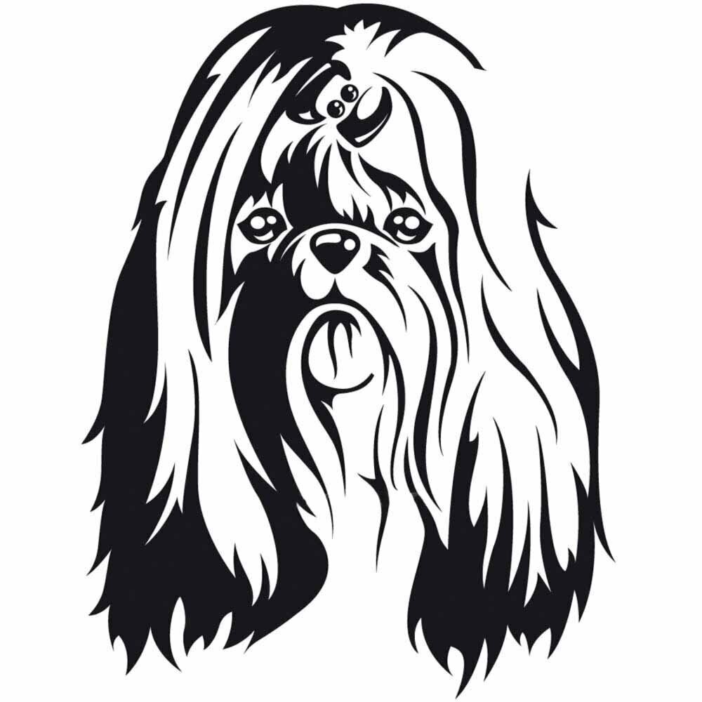 Hundeaufkleber Shih Tzu für den Hundefriseur und Hundeliebhaber