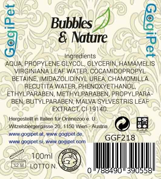 GogiPet Tier Kosmetik ohne Tierversuche - Bubbles & Nature
