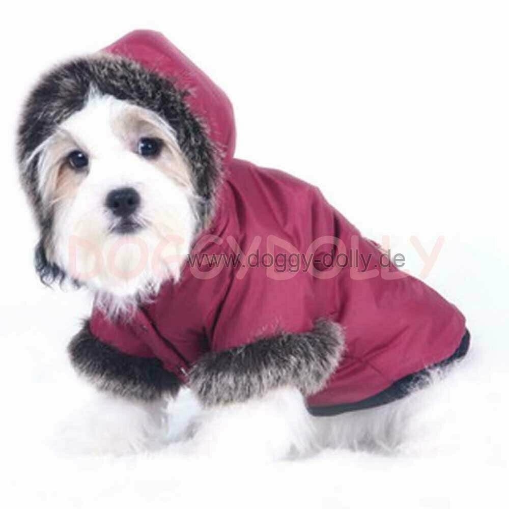 Roter Anorak für Hunde - DoggyDolly Mount Everest Hundemantel W024
