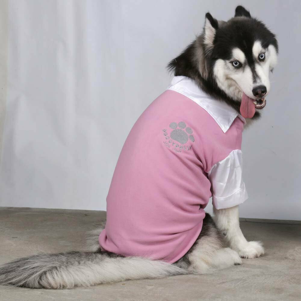 Rosa Hundepullover auf warmen Fleece für große Hunde