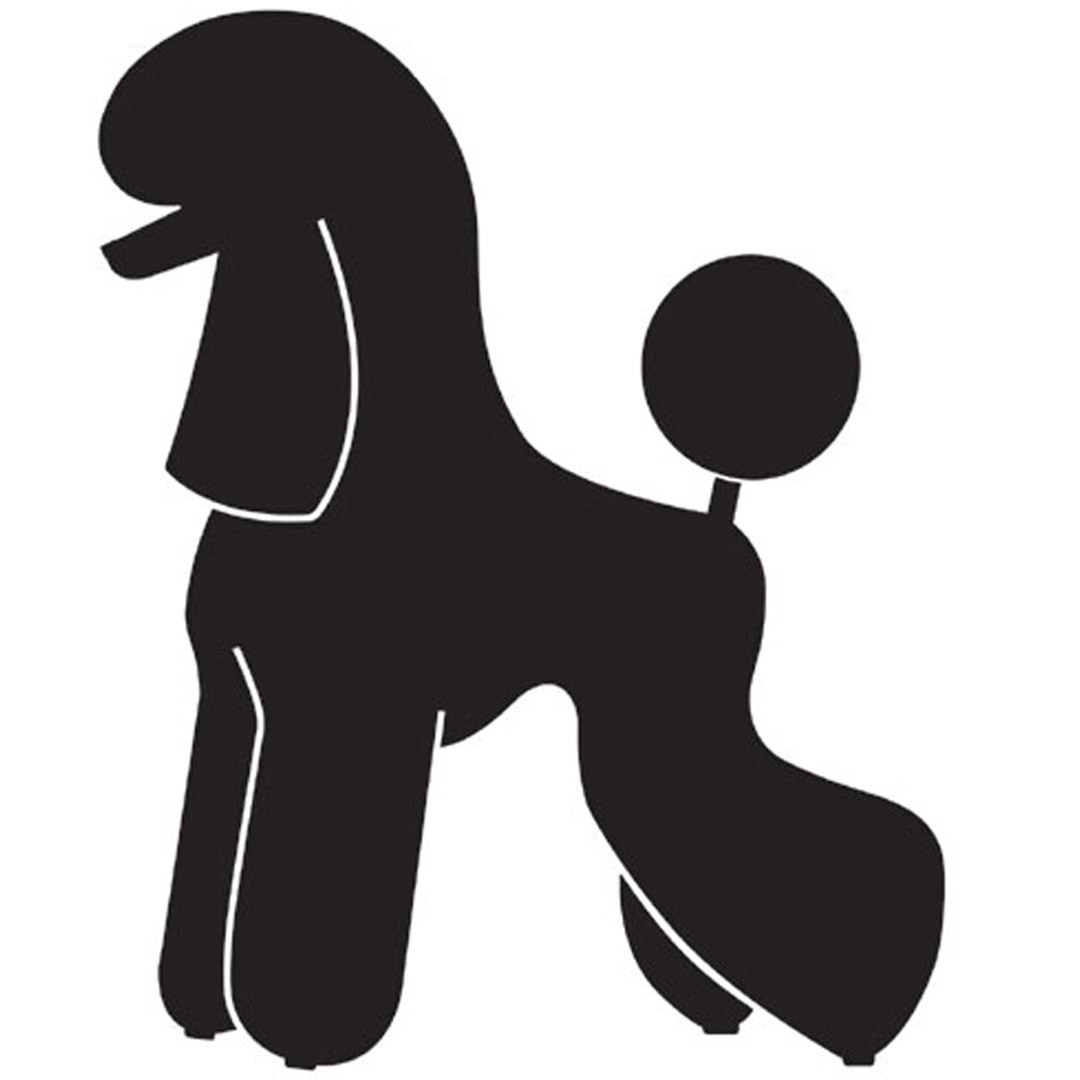 Hunde Aufkleber - Pudel mit Teddy Schnitt Sticker für den Hundesalon und Pudel Liebhaber