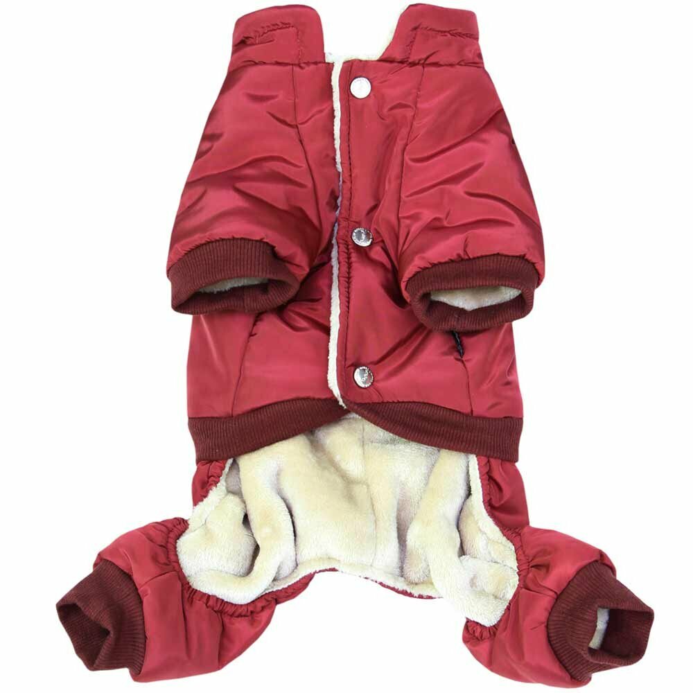 Sehr warme Hundebekleidung roter Schneeanzug
