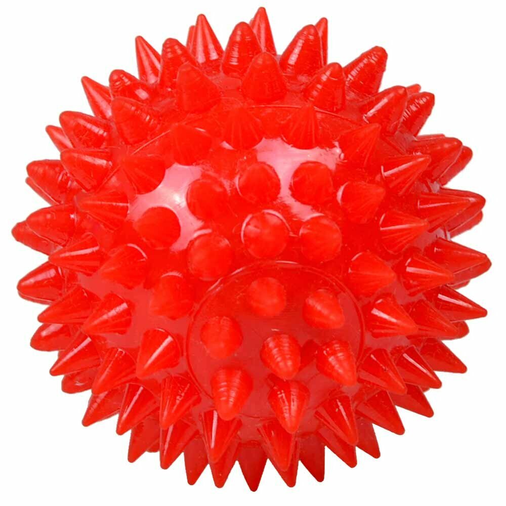 Klangball mit Licht rot - Hundespielzeug
