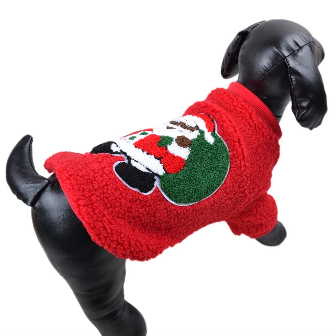 roter Hundepullover mit Weihnachtsmann