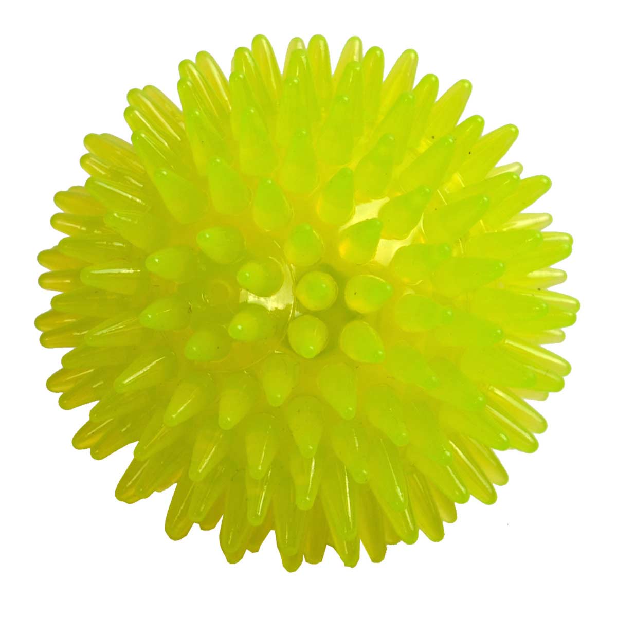 Gelber Klangball mit Licht - Hundespielzeug