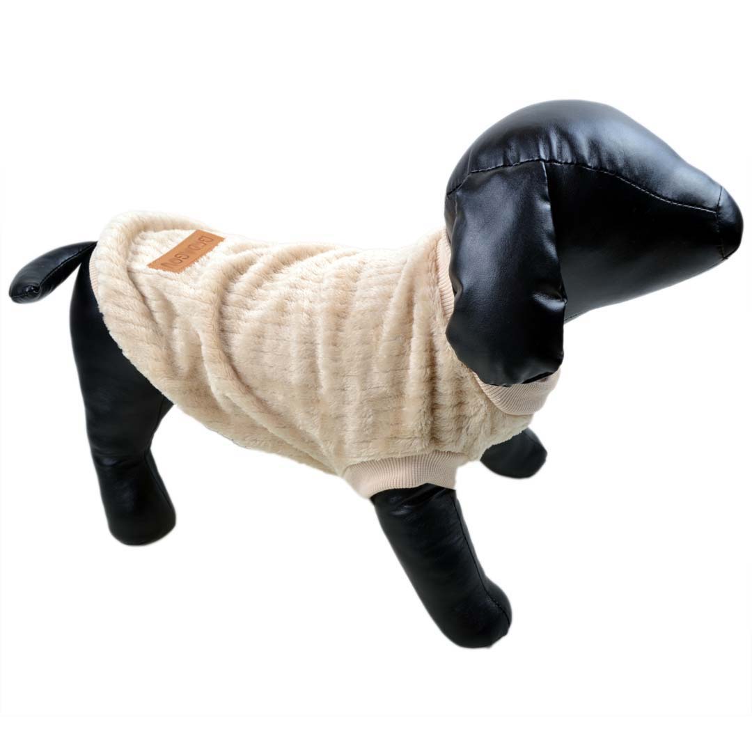 Brushed Fleece Hundepullover - hellbraune Hundebekleidung