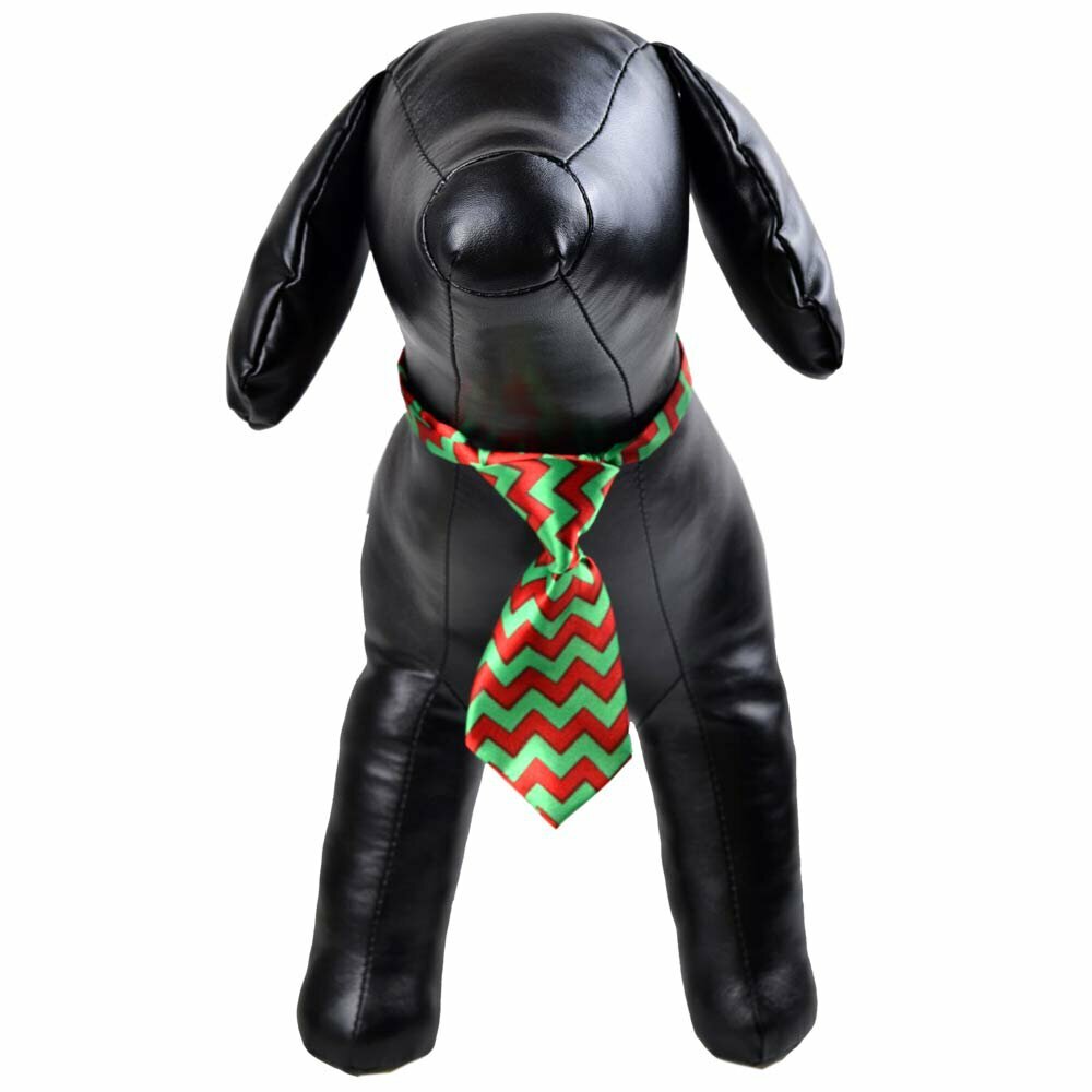 Krawatte für Hunde rot grün gezackt