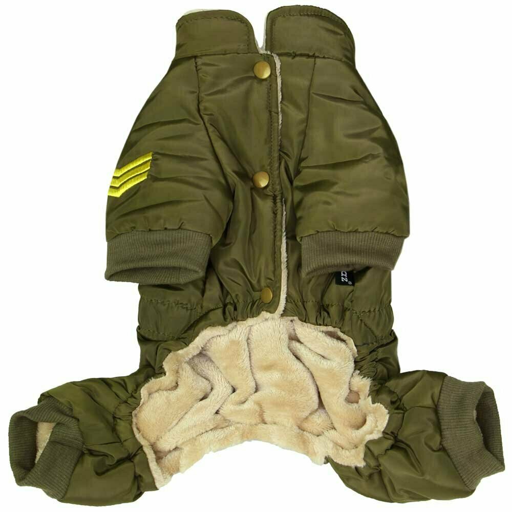 Grüner Air Force Hundeanzug - warme Hundebekleidung