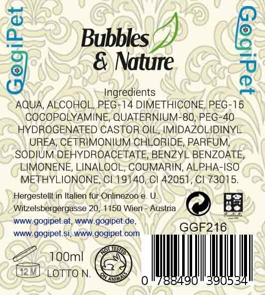GogiPet Hundekosmetik ohne Tierversuche - Bubbles & Nature