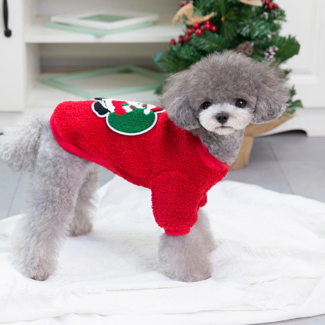 Weihnachtsmann Hundepullover - Roter Santa Klaus Pulli