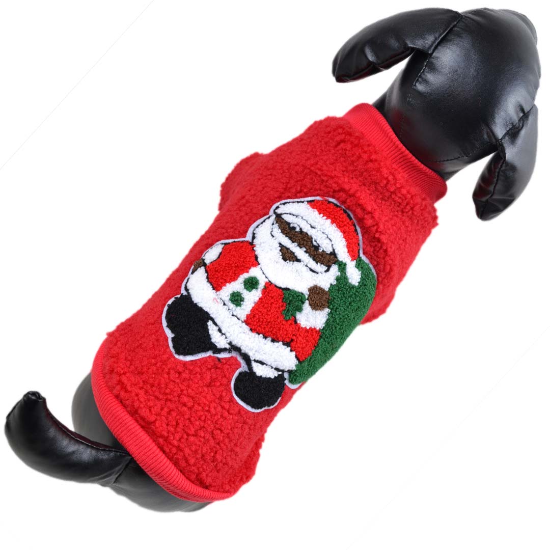 Weihnachtsmann Hundepullover - Roter Santa Klaus Pulli