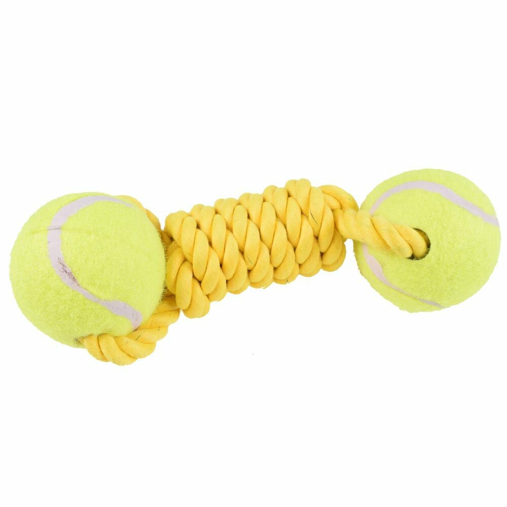 Wurfspielzeug für Hunde - 2 Tennisbälle an Kordel - Wurfspielzeug für Hunde von GogiPet ®