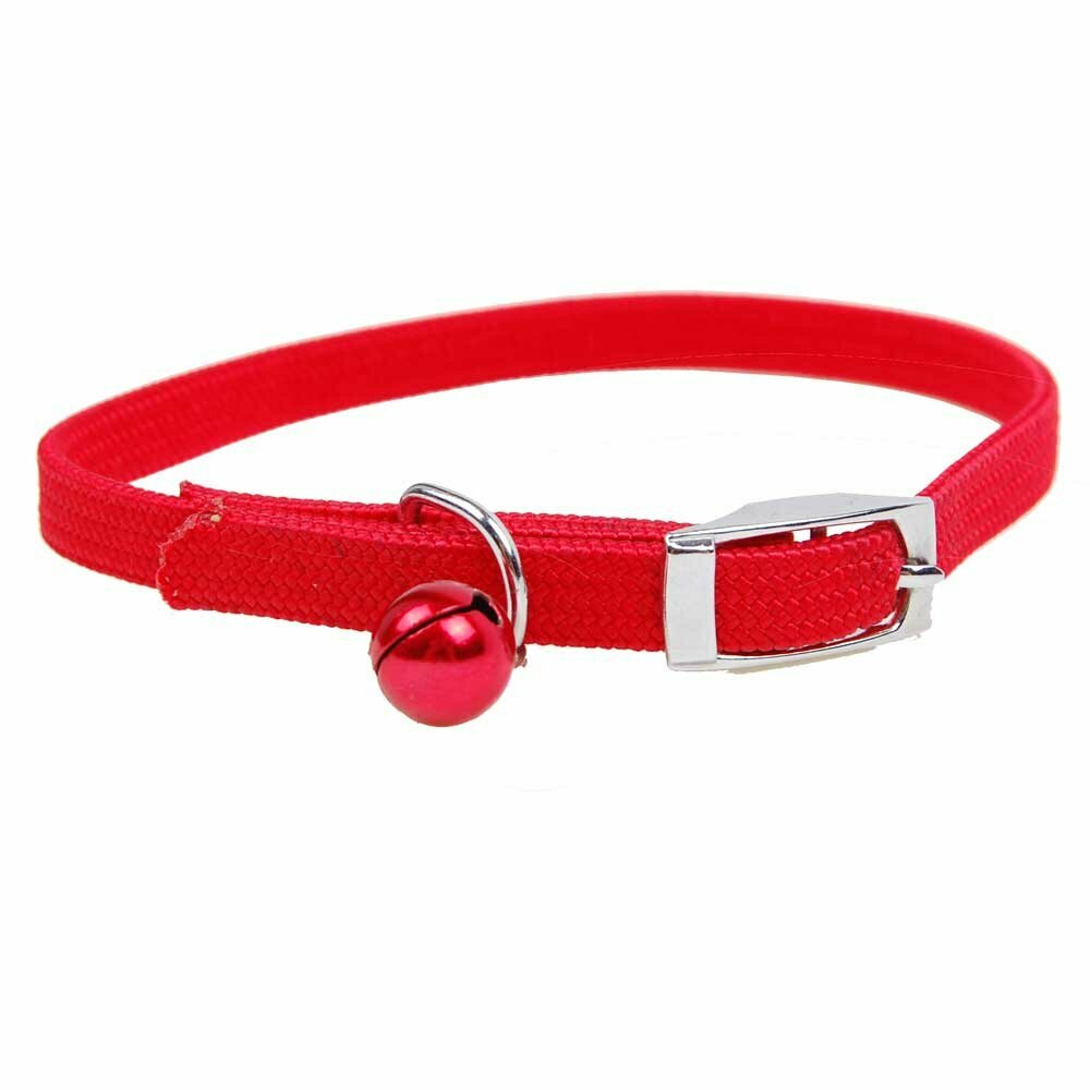 Rotes Katzenhalsbänd - rotes Dehnhalsband für Katzen