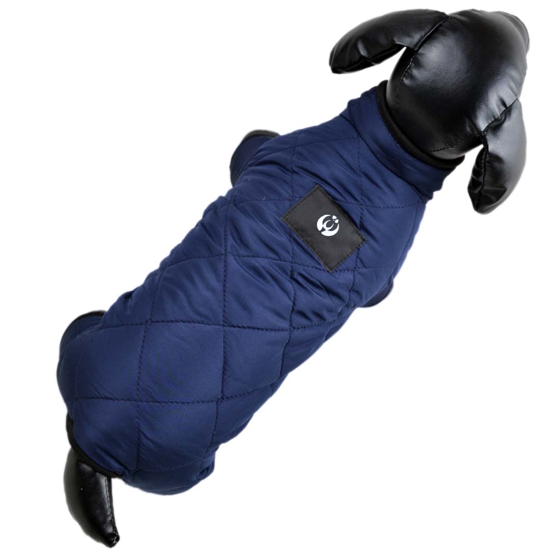Dunkelblauer Schneeanzug - warme Hundebekleidung für den Winter