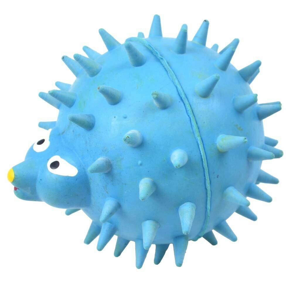 Gummi Igel blau mit 7,5 cm Ø -10 Jahre Onlinezoo Hundespielzeug Aktion
