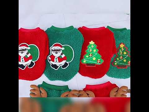 Weihnachtsmann Hundepullover - Grüner Santa Klaus Pulli
