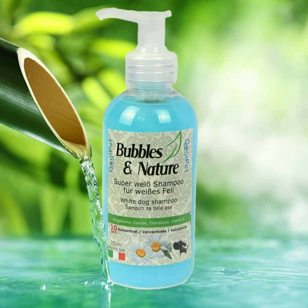 Bubbles & Nature Hundeshampoo "Super Weiß" für graue und weiße Hunde